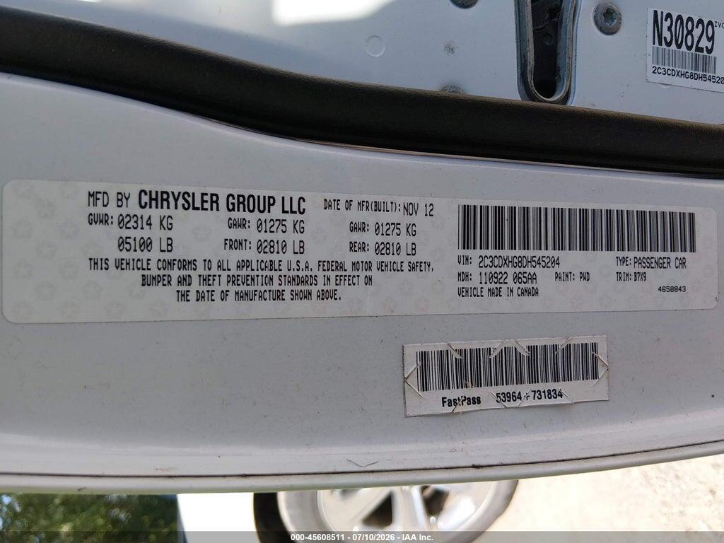 2C3CDXHG8DH545204 2013 DODGE CHARGER photo no. 9