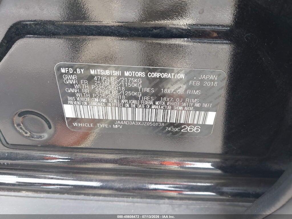 JA4AD3A3XJZ050138 2018 MITSUBISHI OUTLANDER photo no. 9