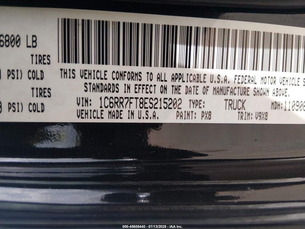 1C6RR7FT8ES215202 2014 RAM 1500 photo no. 9