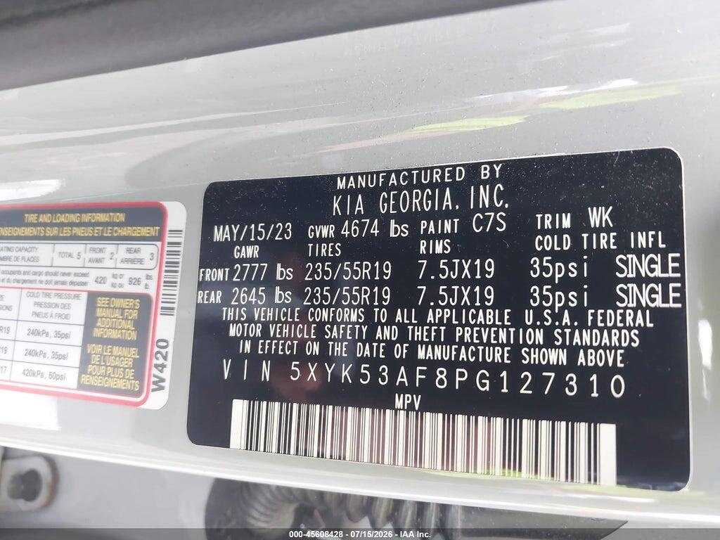 5XYK53AF8PG127310 2023 KIA SPORTAGE photo no. 9