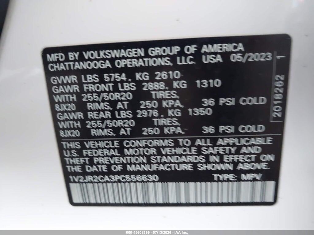 1V2JR2CA3PC556630 2023 VOLKSWAGEN ATLAS photo no. 9