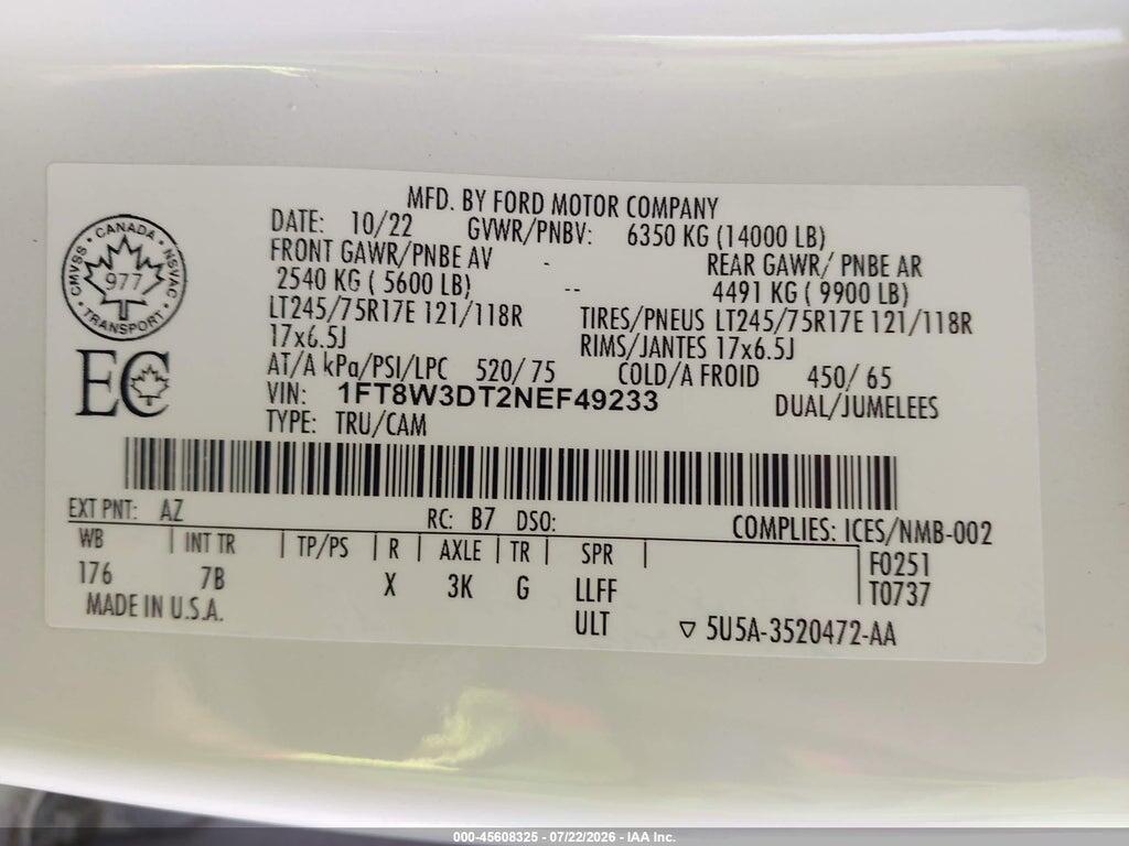 1FT8W3DT2NEF49233 2022 FORD F-350 photo no. 8