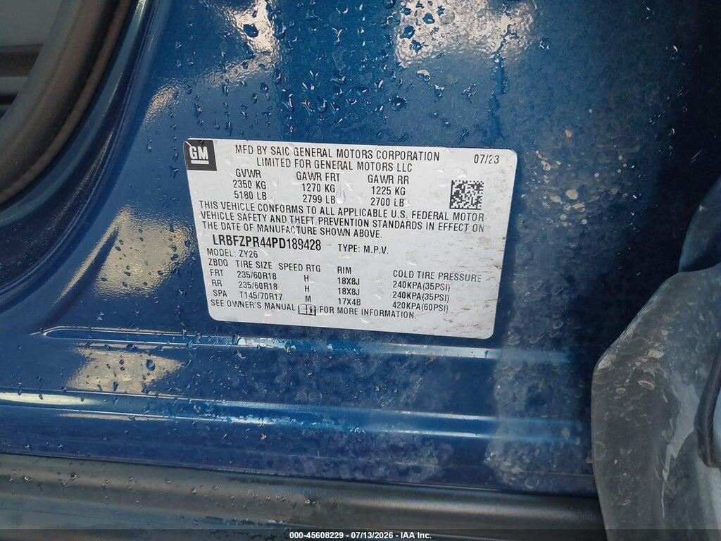 LRBFZPR44PD189428 2023 BUICK ENVISION photo no. 9