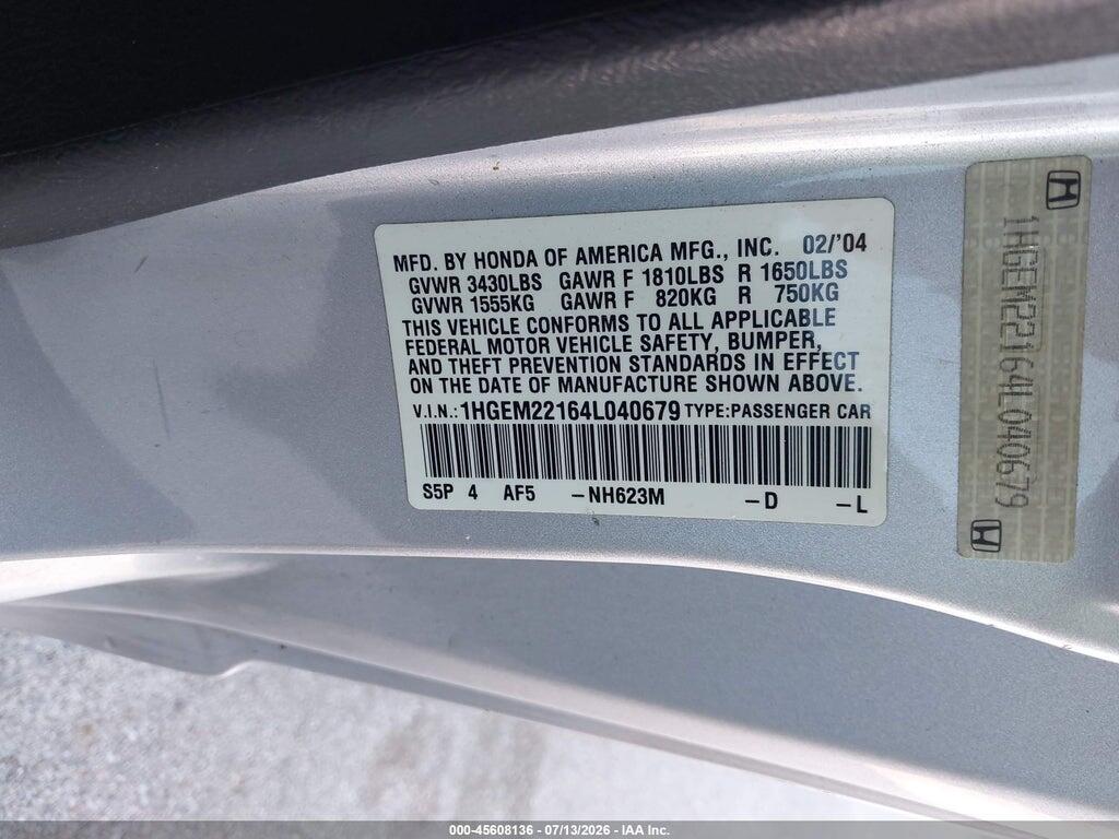 1HGEM22164L040679 2004 HONDA CIVIC photo no. 9