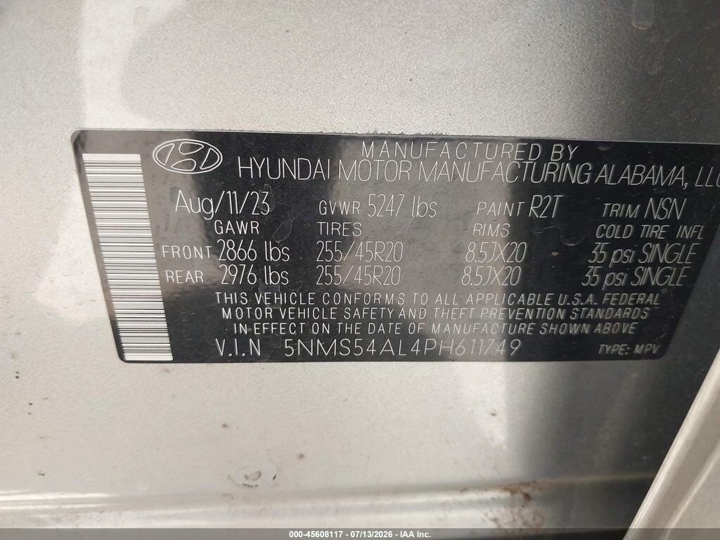 5NMS54AL4PH611749 2023 HYUNDAI SANTA FE photo no. 9