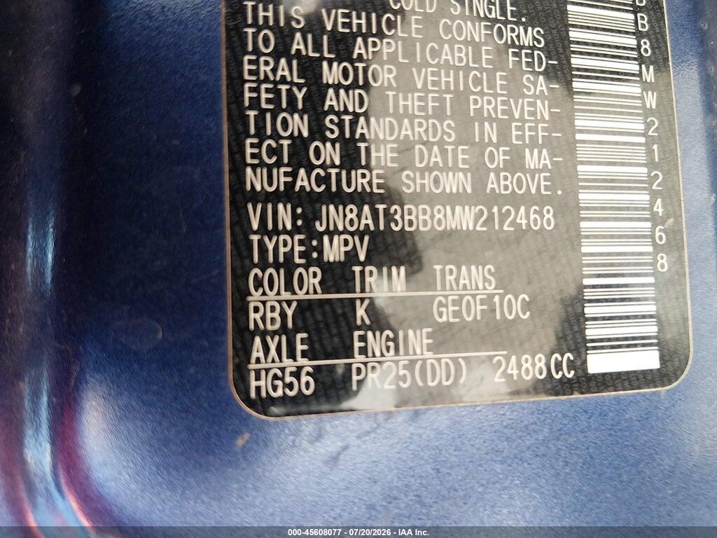 JN8AT3BB8MW212468 2021 NISSAN ROGUE photo no. 9