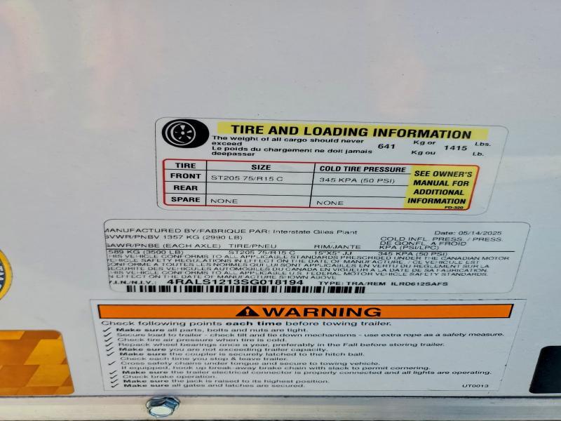 2025 INTERSTATE ILRD612SAFS ENCLOSED CARGO TRAILER — Фото 8 из 8