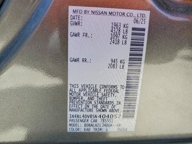 1N4BL4DV8SN404057 2025 NISSAN ALTIMA photo no. 12