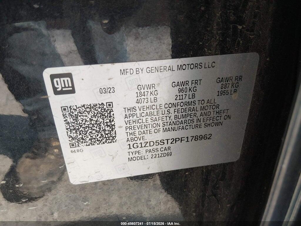 1G1ZD5ST2PF178962 2023 CHEVROLET MALIBU photo no. 9