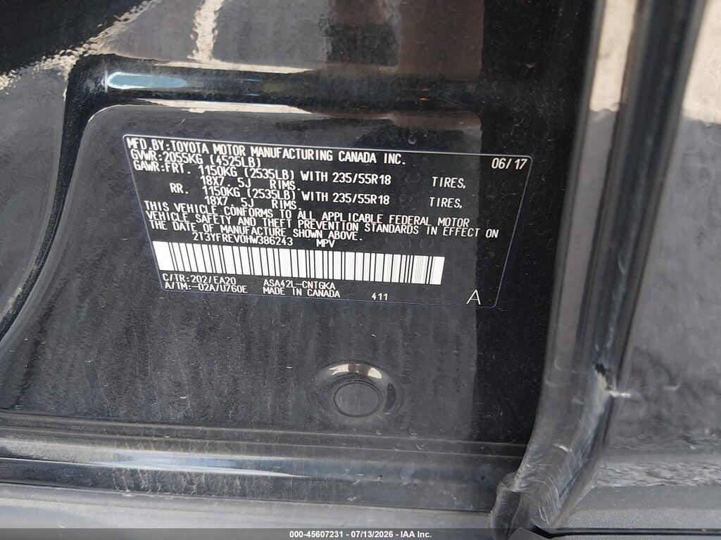 2T3YFREV0HW386243 2017 TOYOTA RAV4 photo no. 9
