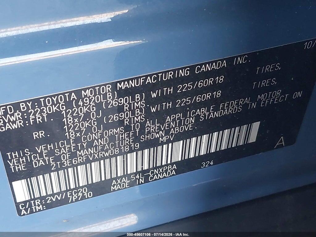2T3E6RFVXRW081819 2024 TOYOTA RAV4 HYBRID photo no. 9