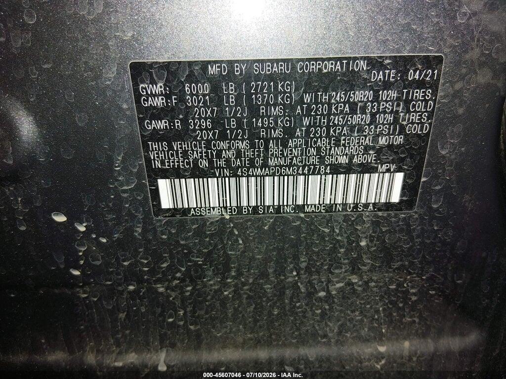 4S4WMAPD6M3447784 2021 SUBARU ASCENT photo no. 9