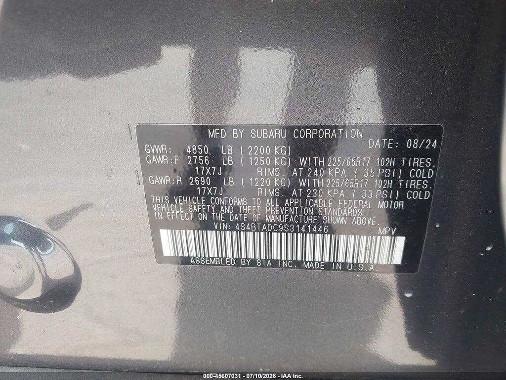 4S4BTADC9S3141446 2025 SUBARU OUTBACK photo no. 9