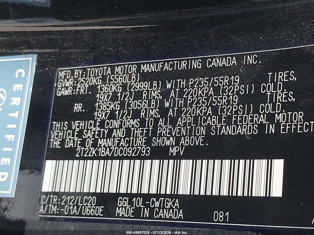 2T2ZK1BA7DC092793 2013 LEXUS RX 350 photo no. 9