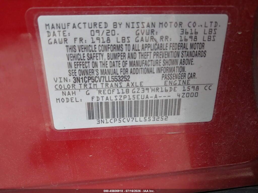 3N1CP5CV7LL553252 2020 NISSAN KICKS photo no. 9