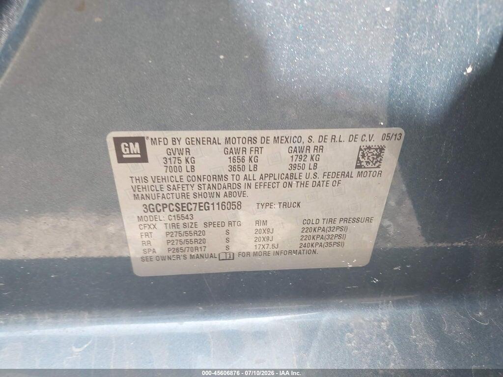 3GCPCSEC7EG116058 2014 CHEVROLET SILVERADO 1500 photo no. 9
