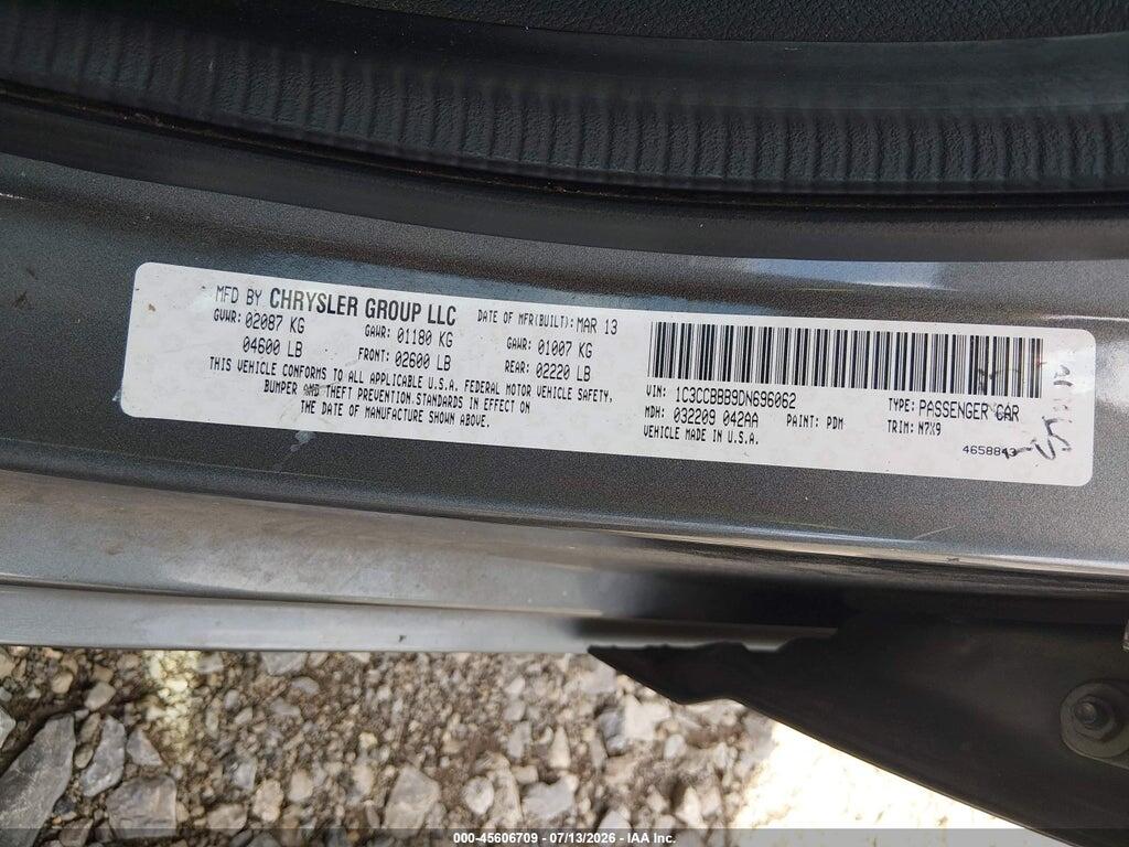 1C3CCBBB9DN696062 2013 CHRYSLER 200 photo no. 9