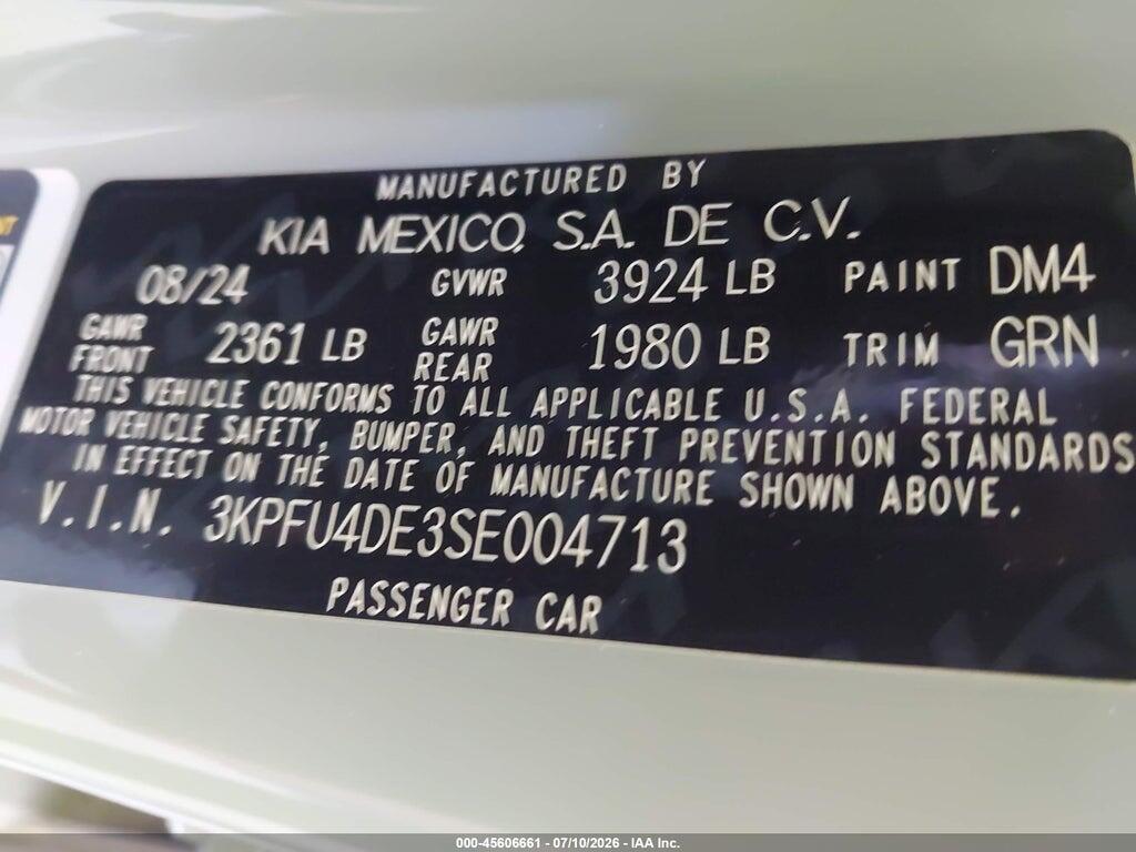 3KPFU4DE3SE004713 2025 KIA K4 photo no. 9
