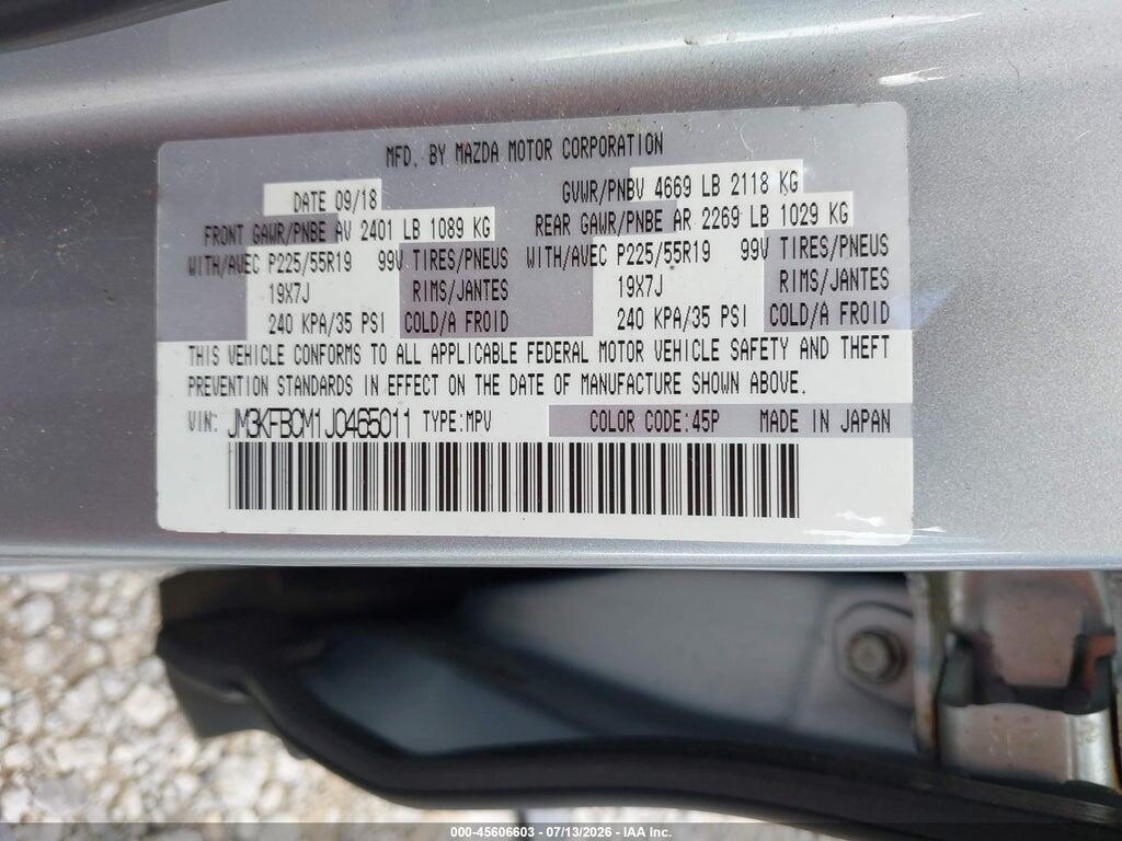 JM3KFBCM1J0465011 2018 MAZDA CX-5 photo no. 9