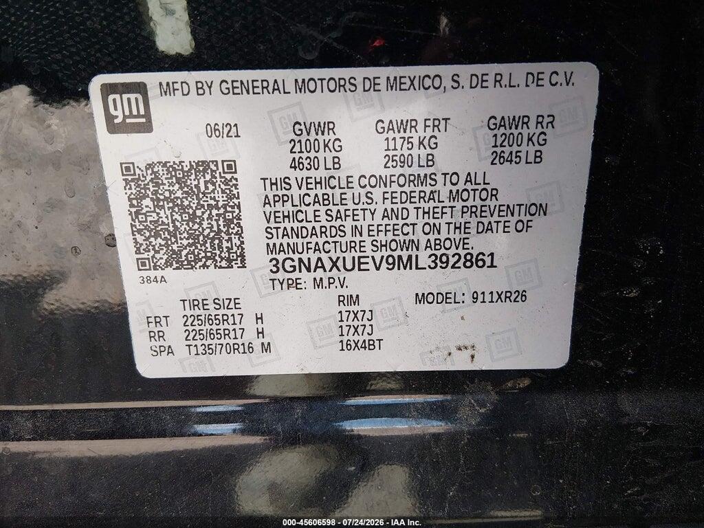 3GNAXUEV9ML392861 2021 CHEVROLET EQUINOX photo no. 9