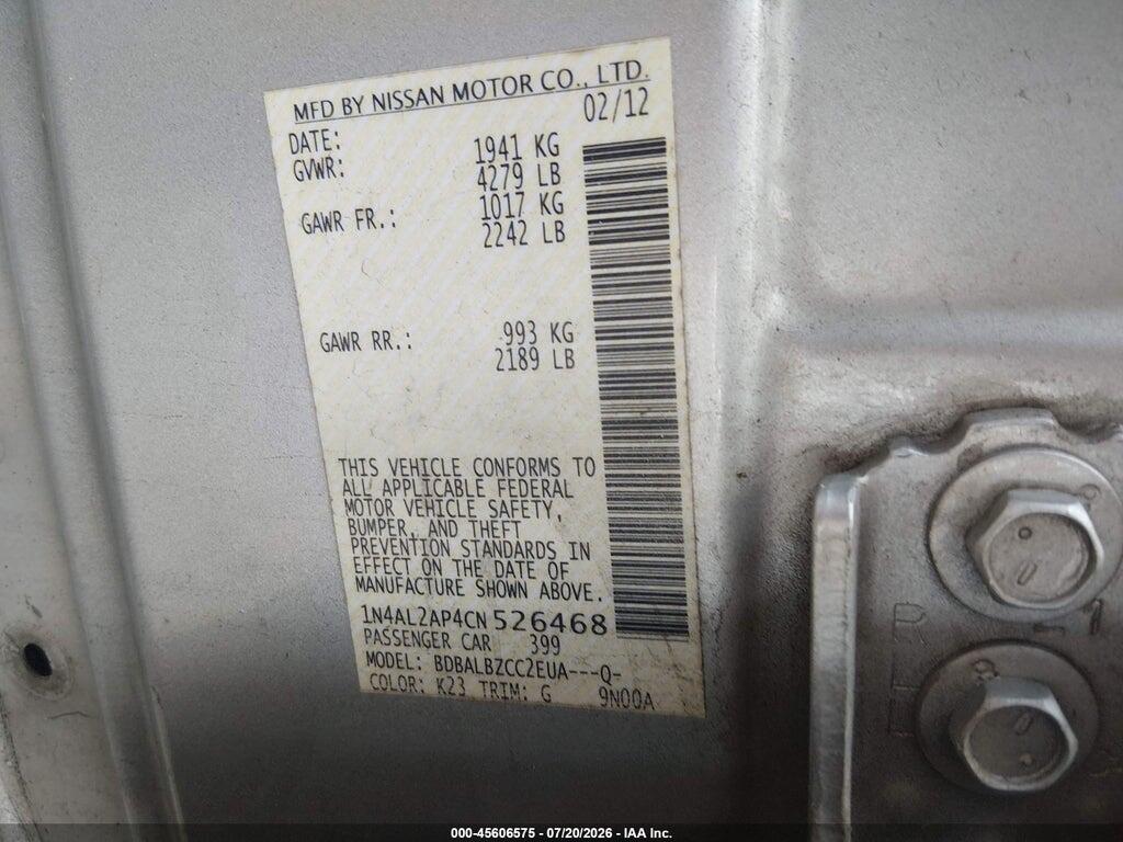 1N4AL2AP4CN526468 2012 NISSAN ALTIMA photo no. 9