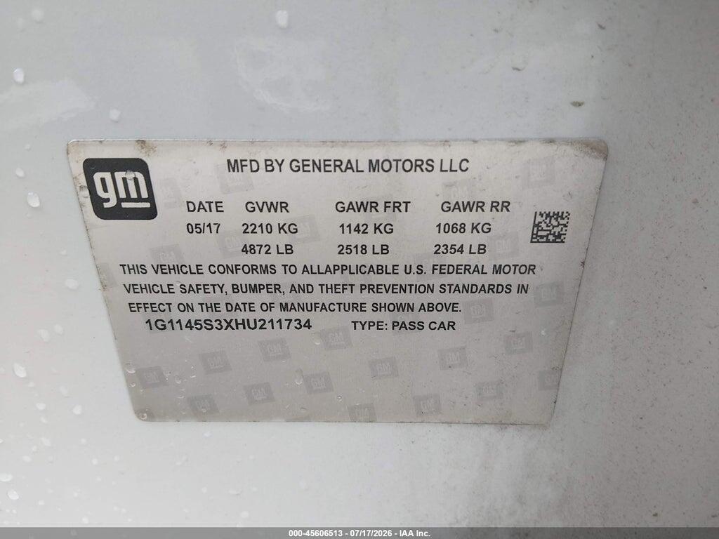 1G1145S3XHU211734 2017 CHEVROLET IMPALA photo no. 9