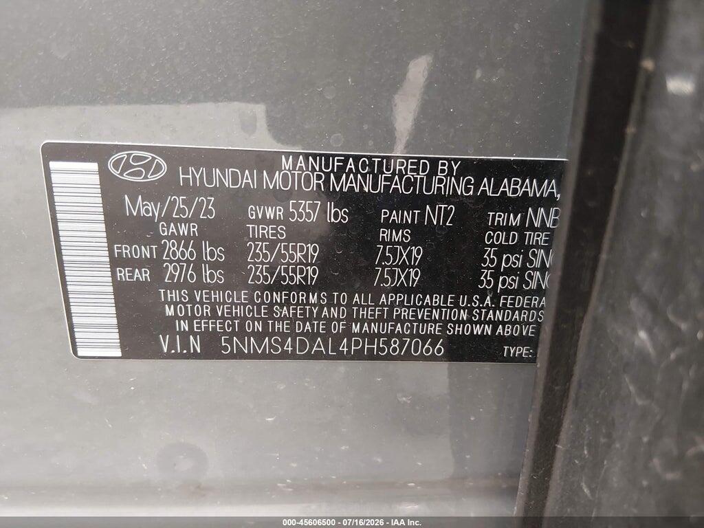 5NMS4DAL4PH587066 2023 HYUNDAI SANTA FE photo no. 9