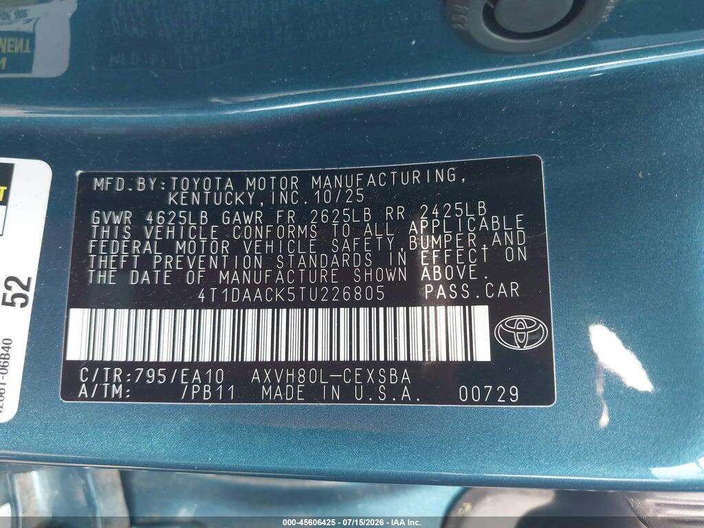 4T1DAACK5TU226805 2026 TOYOTA CAMRY photo no. 9