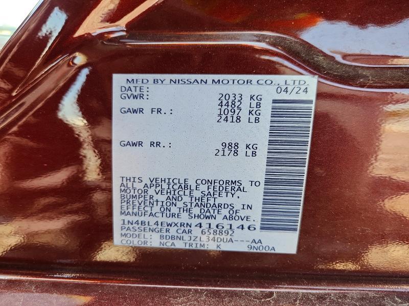 2024 NISSAN ALTIMA SL — Фото 12 из 12