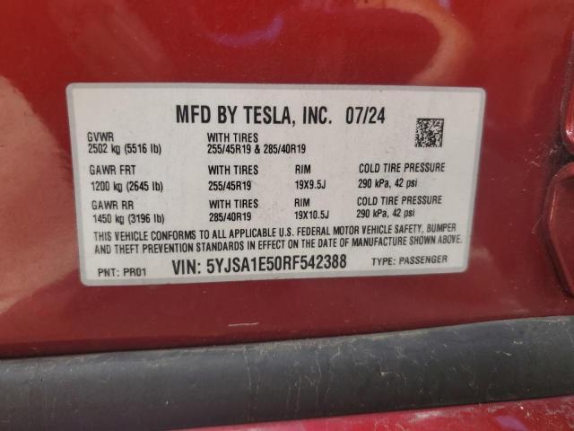 5YJSA1E50RF542388 2024 TESLA MODEL S photo no. 12