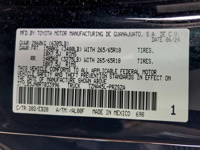 2024 TOYOTA TACOMA LIMITED — Фото 13 из 13