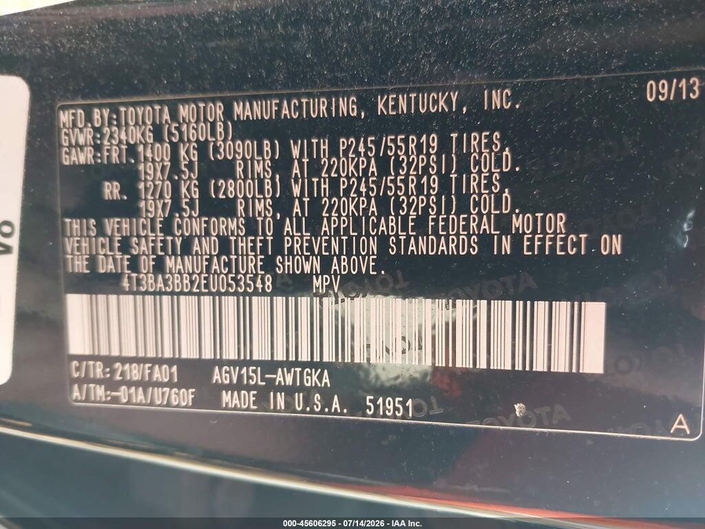 4T3BA3BB2EU053548 2014 TOYOTA VENZA photo no. 9