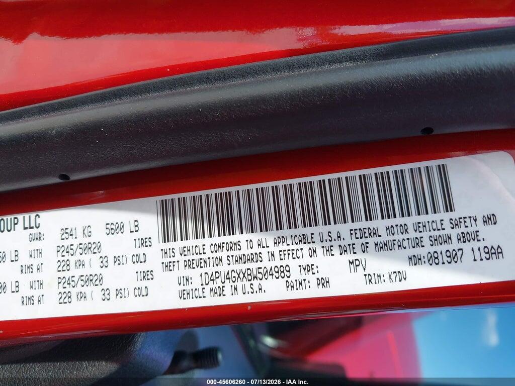 1D4PU4GXXBW504989 2011 DODGE NITRO photo no. 9