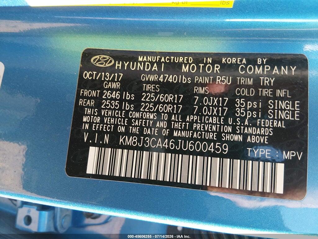 KM8J3CA46JU600459 2018 HYUNDAI TUCSON photo no. 9