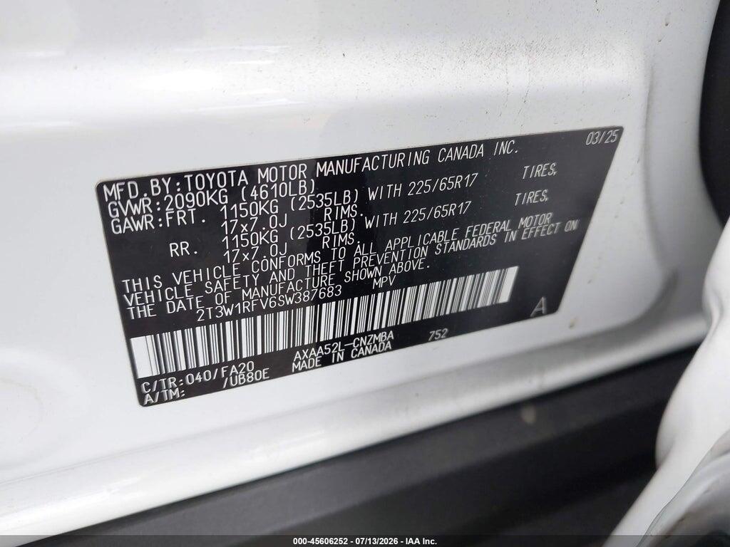 2T3W1RFV6SW387683 2025 TOYOTA RAV4 photo no. 9