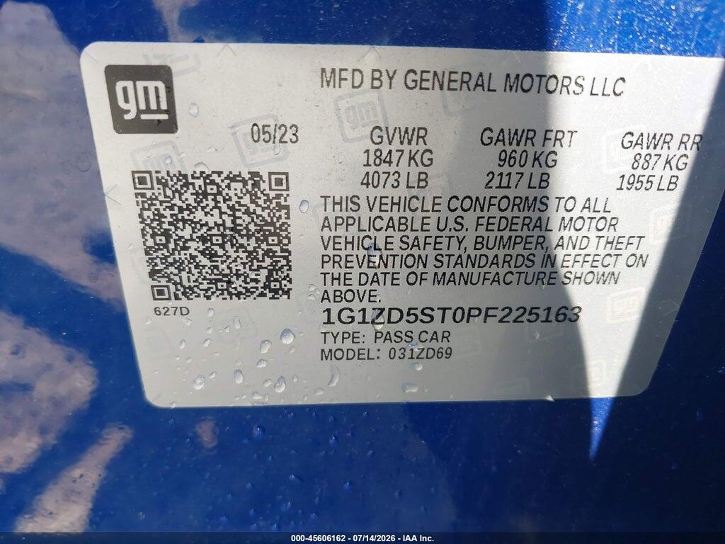1G1ZD5ST0PF225163 2023 CHEVROLET MALIBU photo no. 9