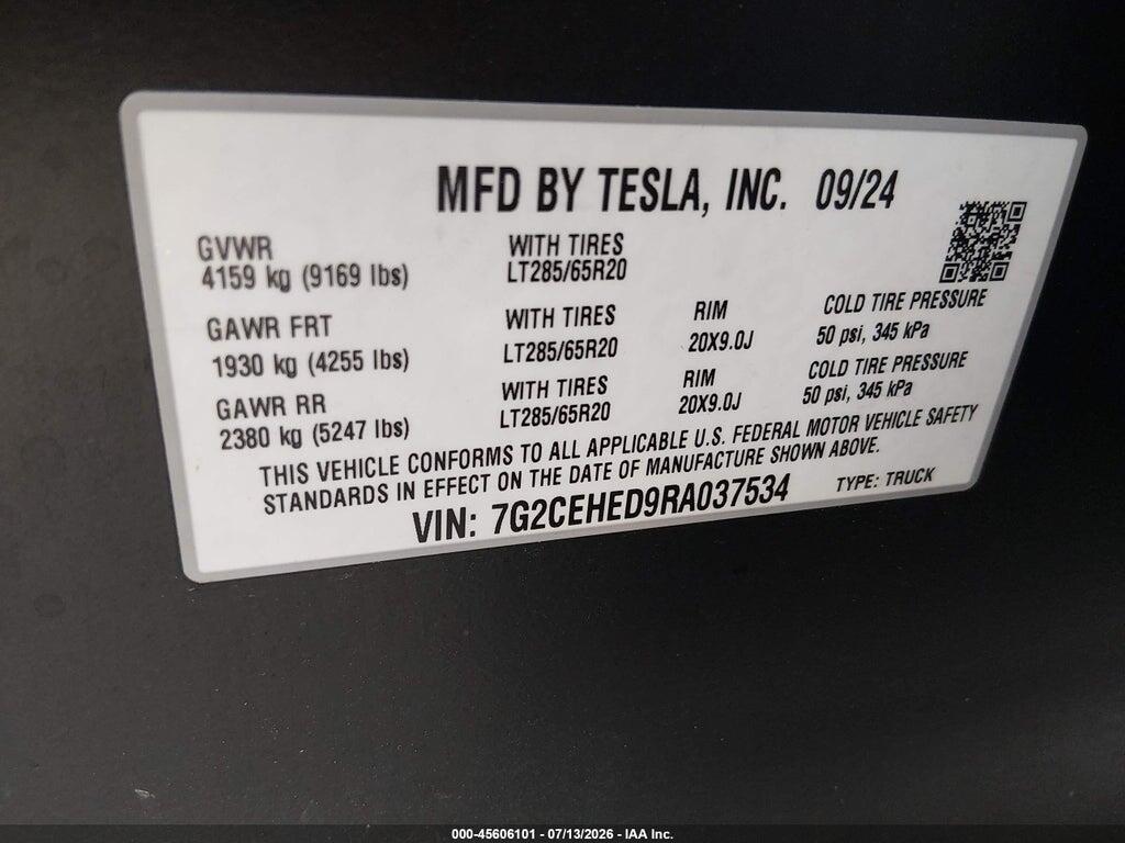 7G2CEHED9RA037534 2024 TESLA CYBERTRUCK photo no. 9