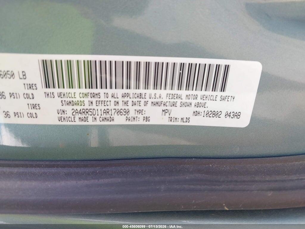 2A4RR5D11AR170690 2010 CHRYSLER TOWN & COUNTRY photo no. 9