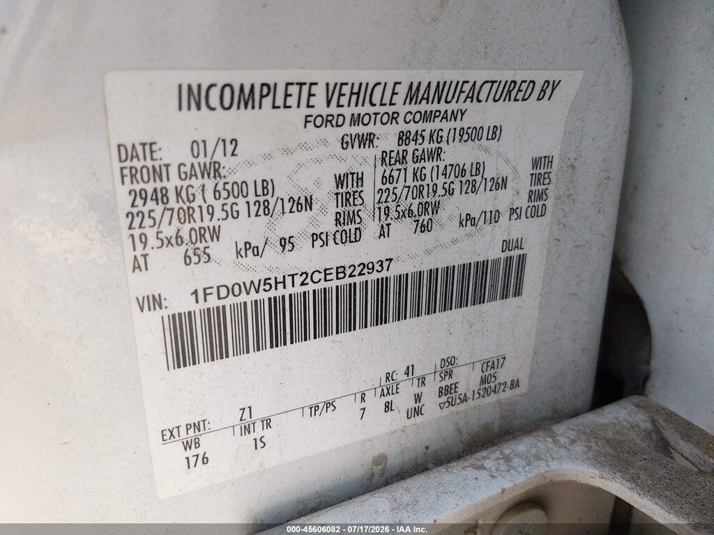 1FD0W5HT2CEB22937 2012 FORD F-550 CHASSIS photo no. 8