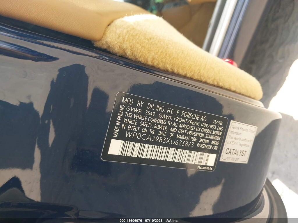WP0CA2983XU623873 1999 PORSCHE BOXSTER photo no. 9