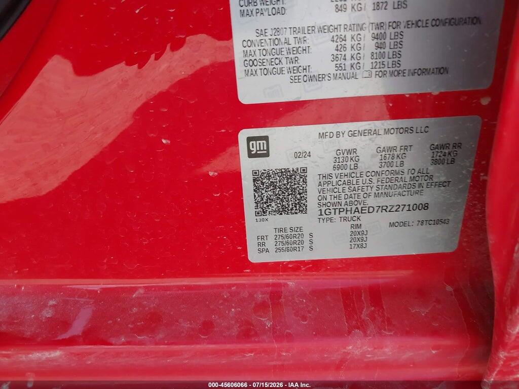 1GTPHAED7RZ271008 2024 GMC SIERRA 1500 photo no. 9