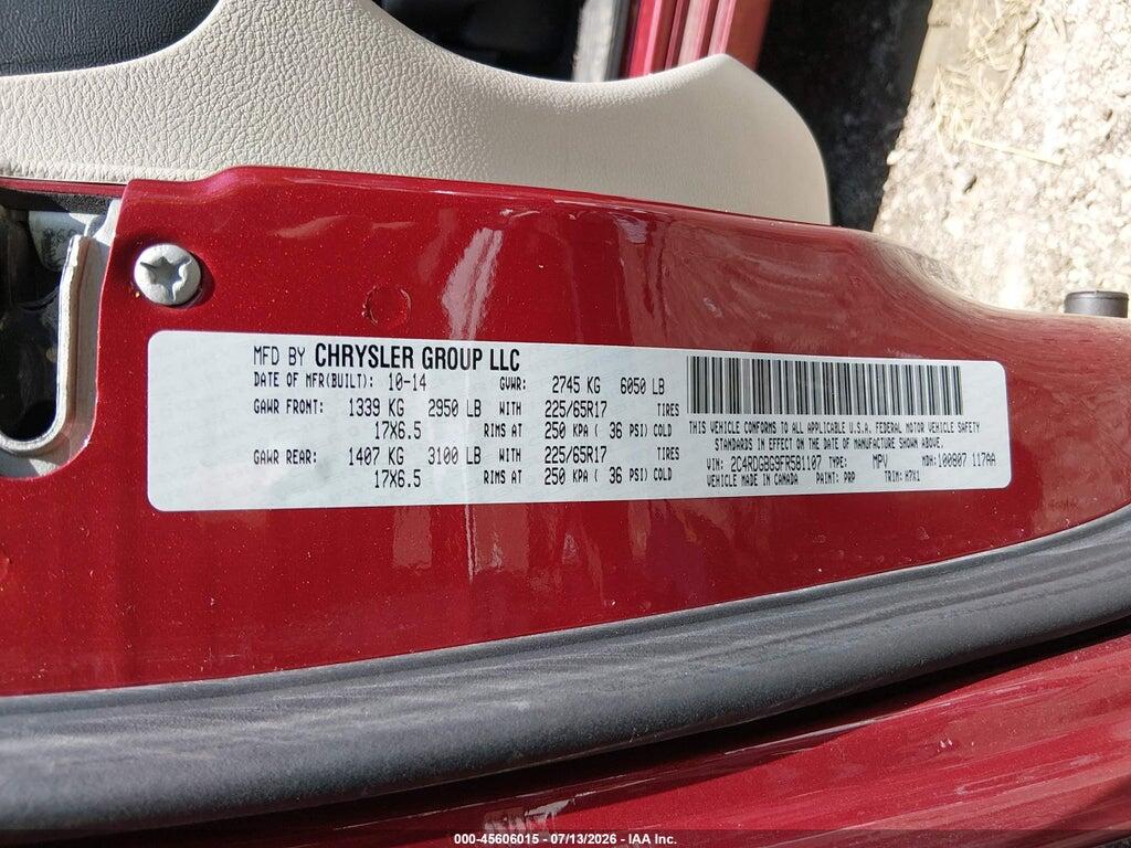2C4RDGBG9FR581107 2015 DODGE GRAND CARAVAN photo no. 9