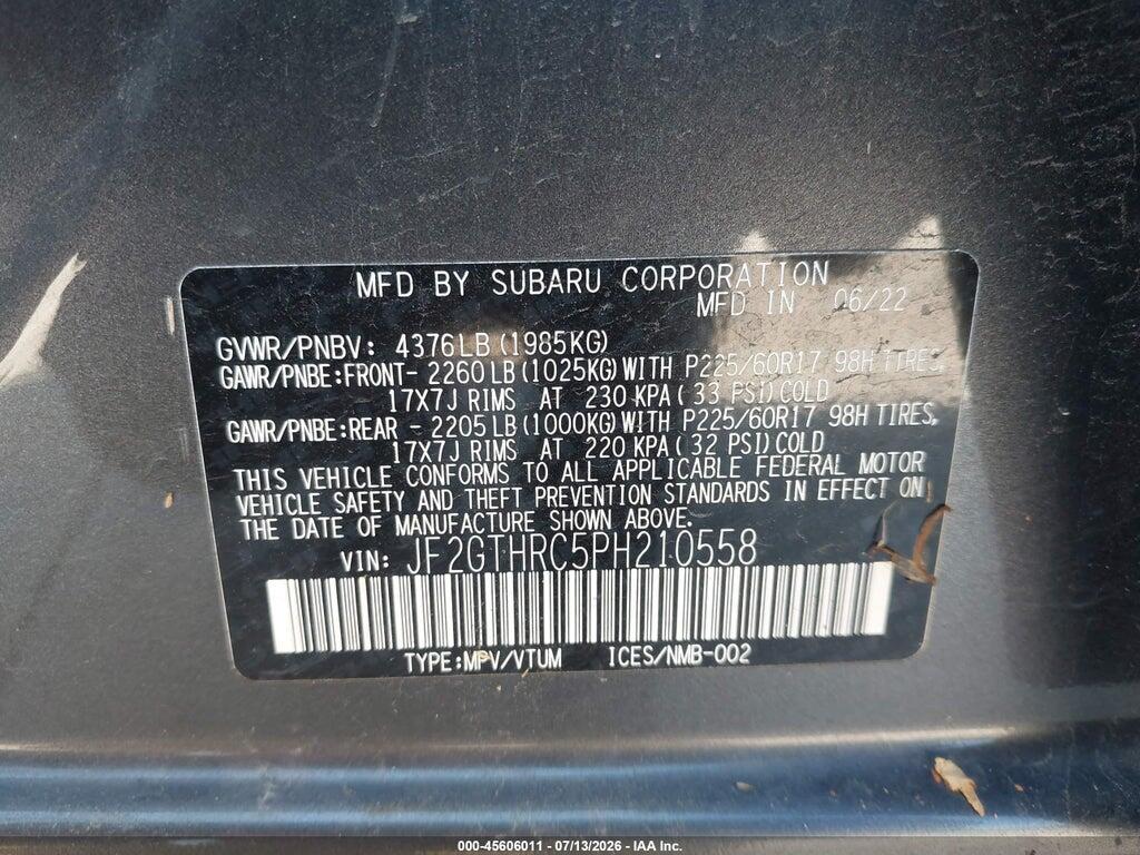 JF2GTHRC5PH210558 2023 SUBARU CROSSTREK photo no. 9