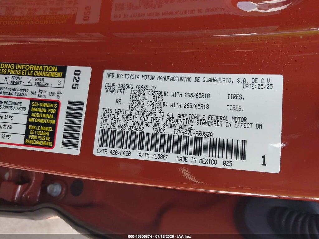 3TYLC5LN6ST034652 2025 TOYOTA TACOMA HYBRID photo no. 9