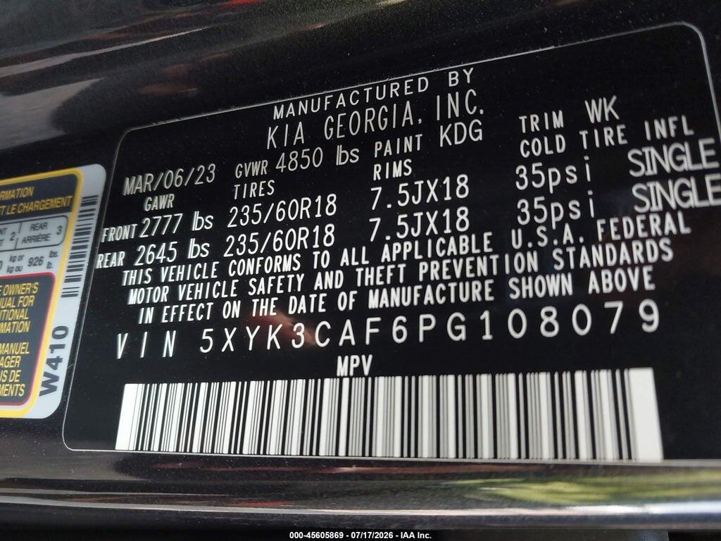 5XYK3CAF6PG108079 2023 KIA SPORTAGE photo no. 9