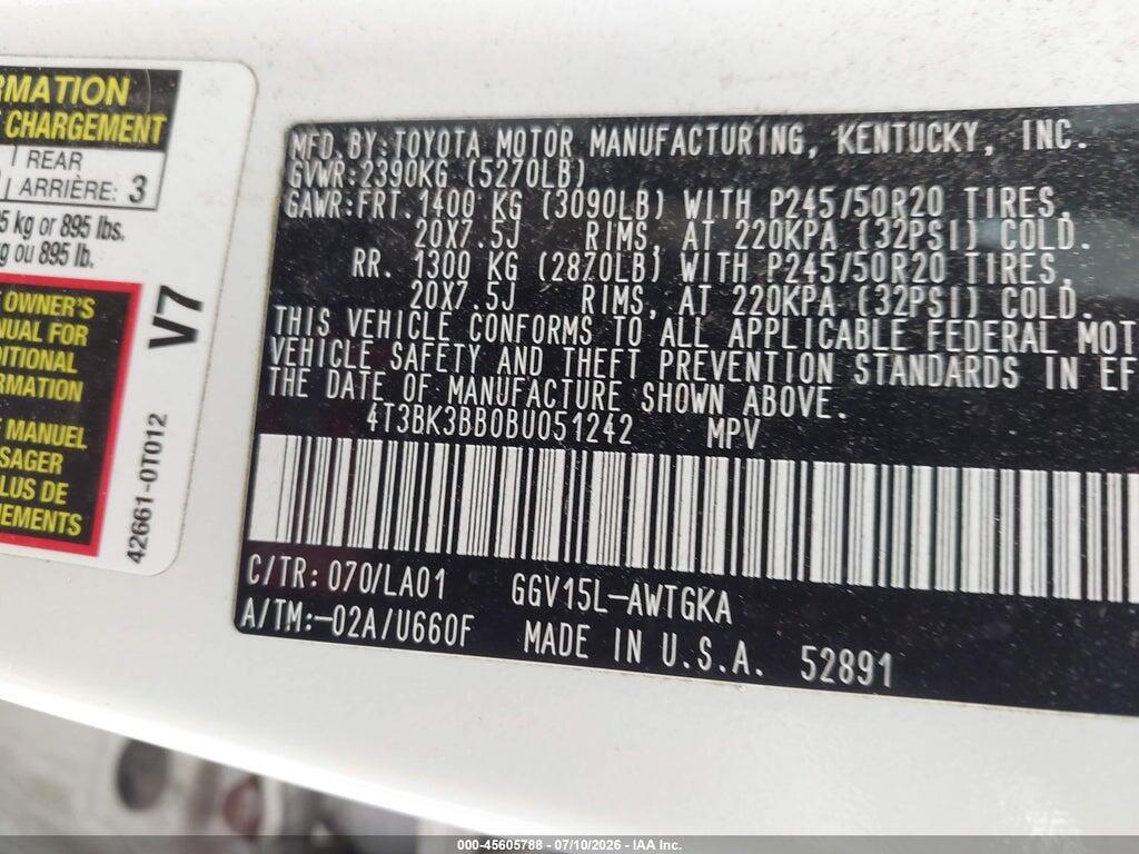 4T3BK3BB0BU051242 2011 TOYOTA VENZA photo no. 9