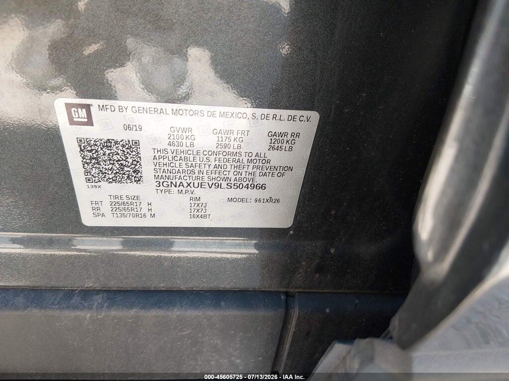 3GNAXUEV9LS504966 2020 CHEVROLET EQUINOX photo no. 9