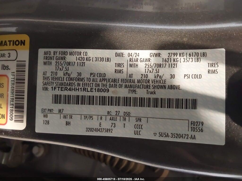 1FTER4HH1RLE18009 2024 FORD RANGER photo no. 9