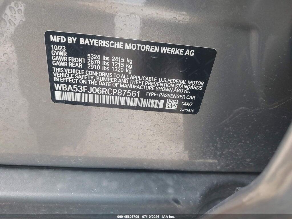 WBA53FJ06RCP87561 2024 BMW 530I photo no. 9