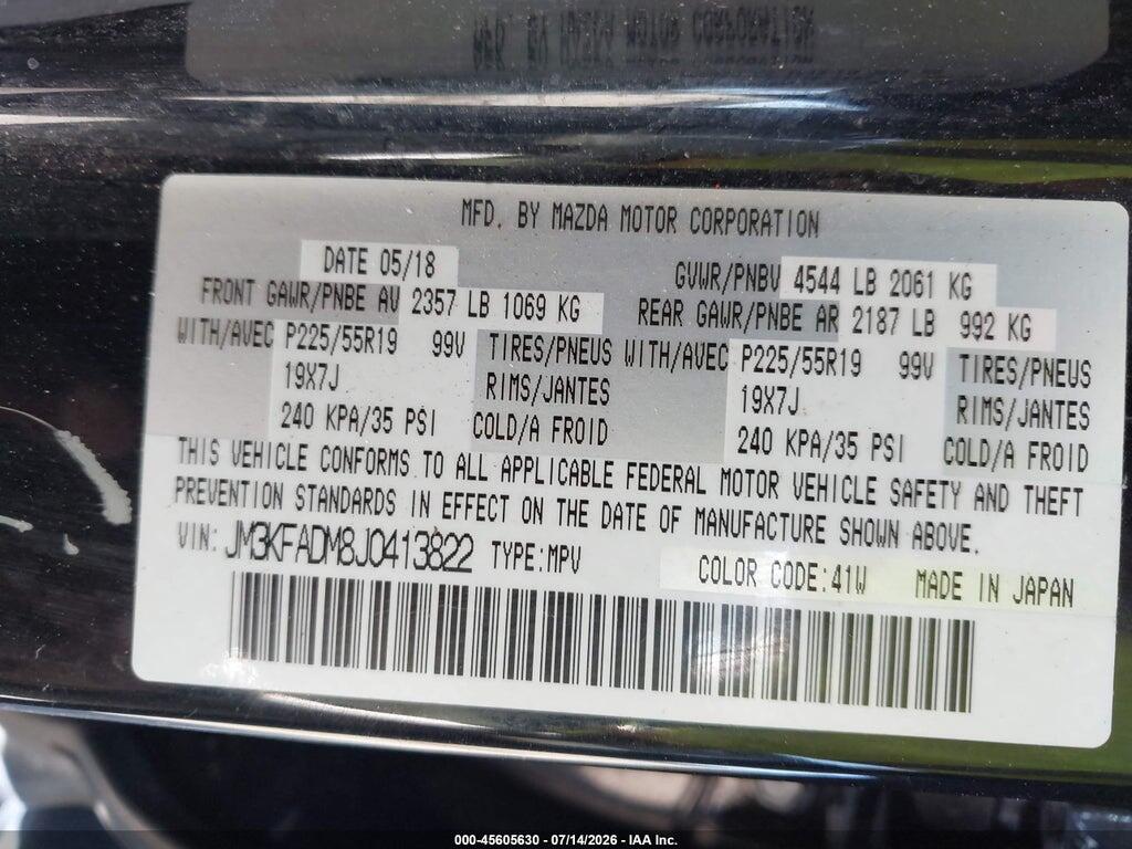 JM3KFADM8J0413822 2018 MAZDA CX-5 photo no. 9